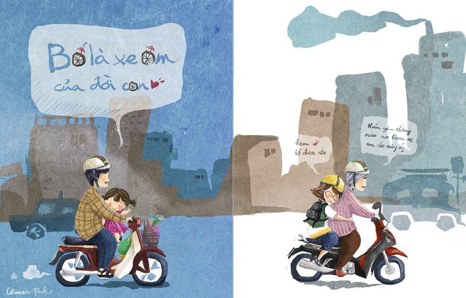 Bố làm xe ôm...